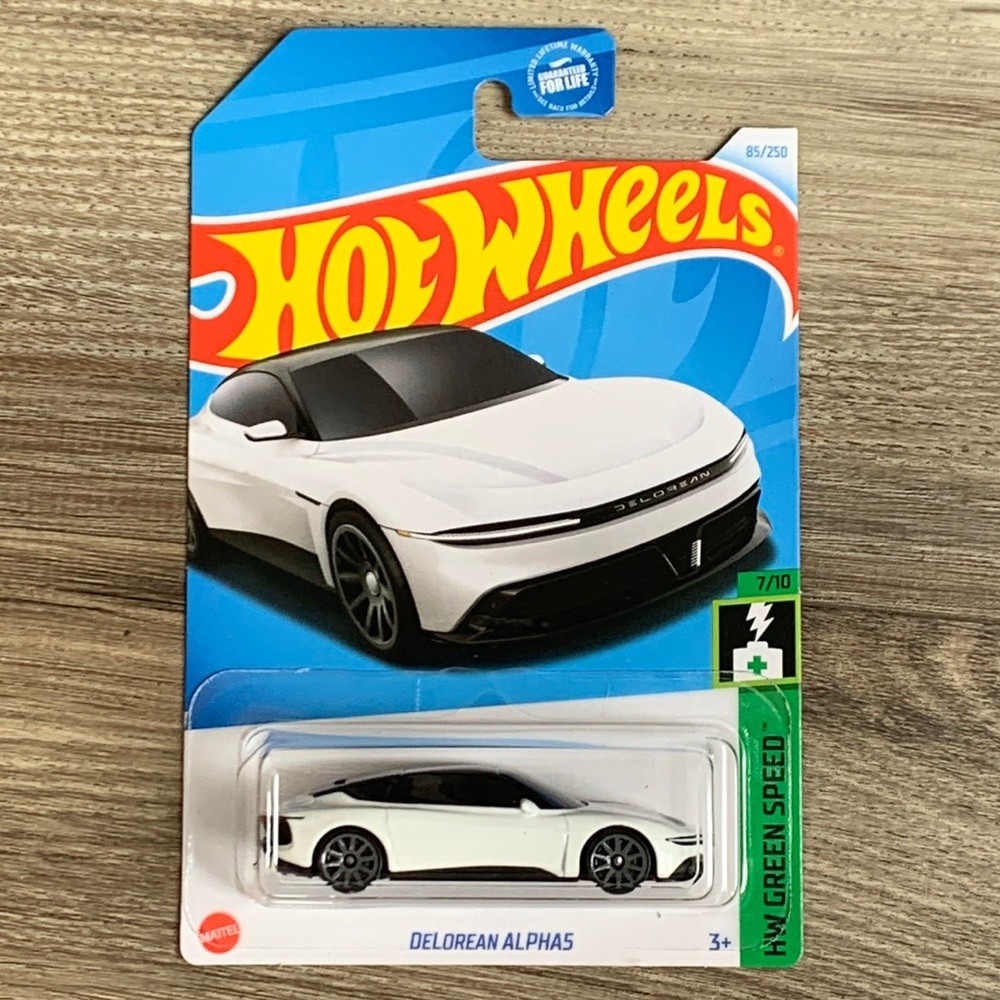 Hot Wheels EV Car DeLorean Alpha5 White Electric Vehicle Hotwheels 2024 New